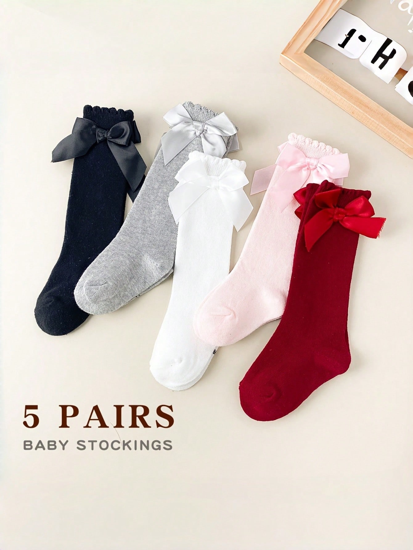 1/5 Pairs Baby Girls Bow Knee  - Baby Sock Oximeter recensie en prijs