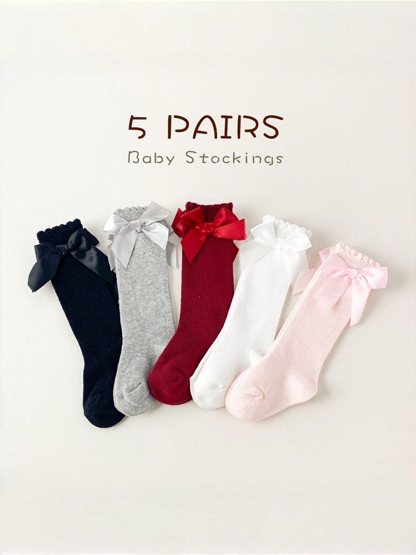 1/5 Pairs Baby Girls Bow Knee  - Baby Sock Oximeter recensie en prijs