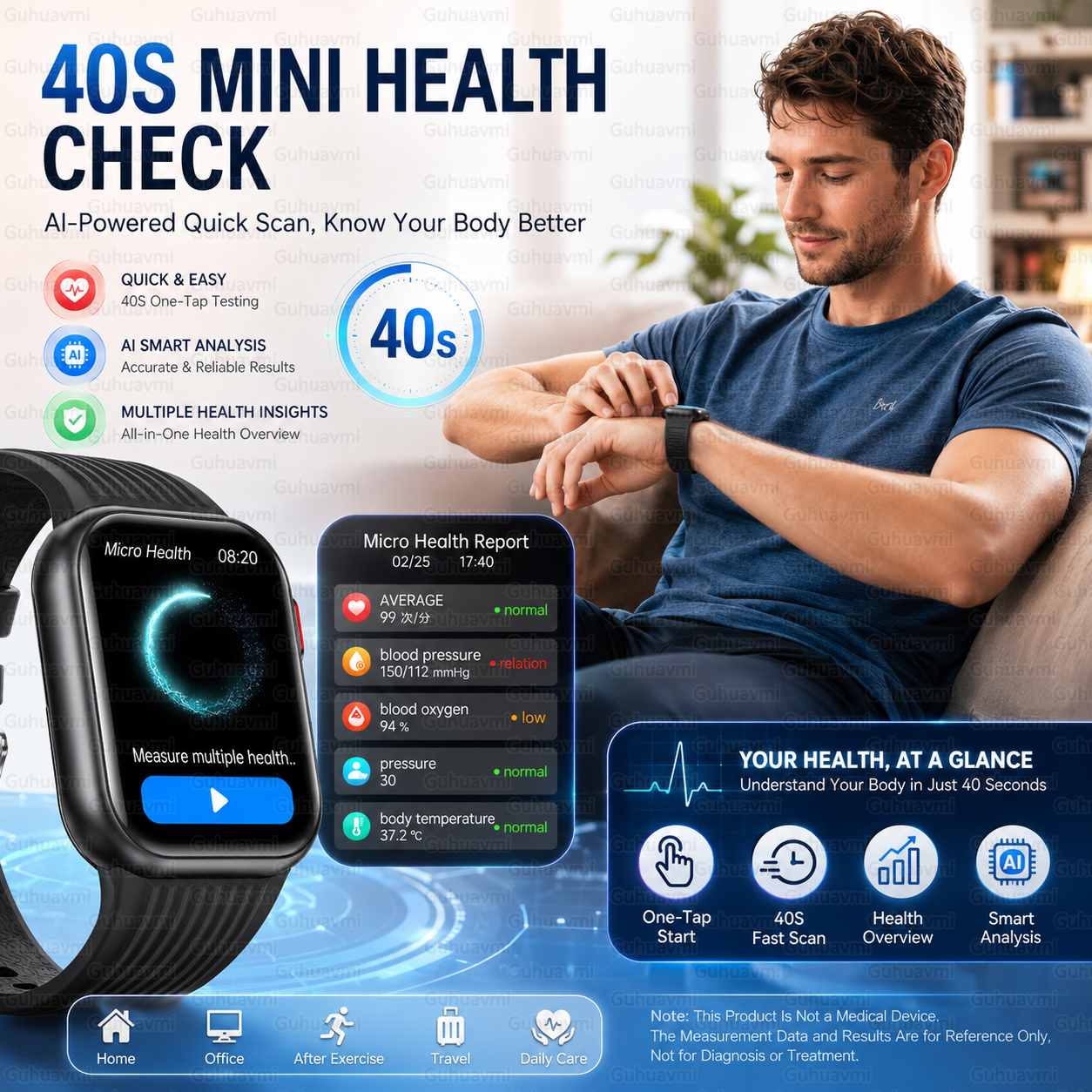 Air Pump Smartwatch Accurate B - Fall Detection Watch recensie en prijs